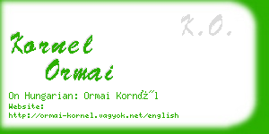 kornel ormai business card